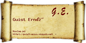 Guist Ernő névjegykártya